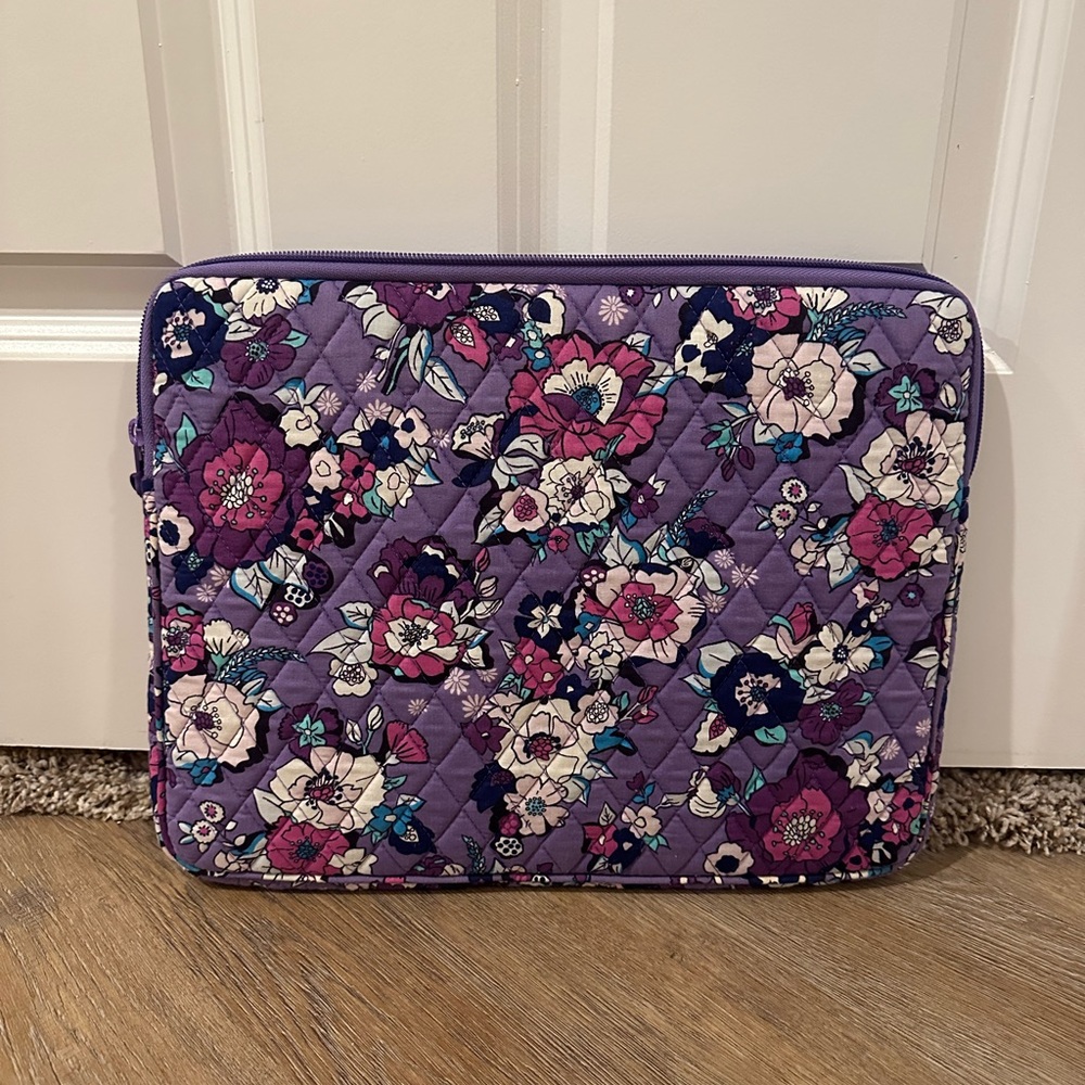 Vera Bradley Purple Floral Quilted Laptop Sleeve